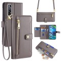 For Realme 7 / Narzo 20 Pro Sheep Texture Cross-body Zipper Wallet Leather Phone Case(Grey)