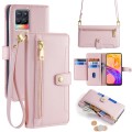 For Realme 8 / 8 Pro Sheep Texture Cross-body Zipper Wallet Leather Phone Case(Pink)