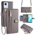 For Realme C30 4G / Narzo 50i Prime Sheep Texture Cross-body Zipper Wallet Leather Phone Case(Grey)