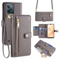 For Realme C31 Sheep Texture Cross-body Zipper Wallet Leather Phone Case(Grey)
