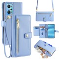 For Realme GT Neo 2 5G Sheep Texture Cross-body Zipper Wallet Leather Phone Case(Blue)