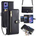 For Realme GT Neo 3 Sheep Texture Cross-body Zipper Wallet Leather Phone Case(Black)