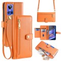 For Realme GT Neo 3 Sheep Texture Cross-body Zipper Wallet Leather Phone Case(Orange)