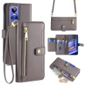 For Realme GT Neo 3 Sheep Texture Cross-body Zipper Wallet Leather Phone Case(Grey)