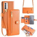 For Realme GT Master Sheep Texture Cross-body Zipper Wallet Leather Phone Case(Orange)