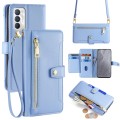 For Realme GT Master Sheep Texture Cross-body Zipper Wallet Leather Phone Case(Blue)