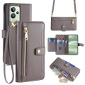 For Realme GT2 Pro Sheep Texture Cross-body Zipper Wallet Leather Phone Case(Grey)