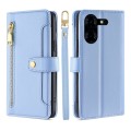 For Tecno Pova 5 Pro Lite Sheep Texture Cross-body Zipper Wallet Leather Phone Case(Blue)