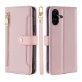 For Tecno Pova Neo 3 Lite Sheep Texture Cross-body Zipper Wallet Leather Phone Case(Pink)