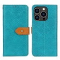 For iPhone 16 Pro Max European Floral Embossed Leather Phone Case(Blue)