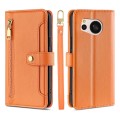 For Sharp Aquos sense8 Lite Sheep Texture Cross-body Zipper Wallet Leather Phone Case(Orange)