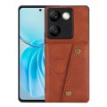 For vivo Y100 / T2 India Double Buckle Card Slots Magnetic Phone Case(Brown)
