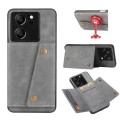 For Xiaomi 13T / Redmi K60 Ultra Double Buckle Card Slots Magnetic Phone Case(Grey)