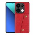 For Xiaomi Redmi Note 13 Pro 4G Global Double Buckle Card Slots Magnetic Phone Case(Red)