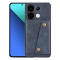 For Xiaomi Redmi Note 13 4G Global Double Buckle Card Slots Magnetic Phone Case(Blue)