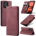 For Xiaomi Redmi Note 13 4G CaseMe 013 Multifunctional Horizontal Flip Leather Phone Case(Wine Red)