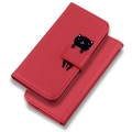 For Samsung Galaxy A02s Cartoon Buckle Horizontal Flip Leather Phone Case(Red)