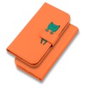 For Samsung Galaxy M10 Cartoon Buckle Horizontal Flip Leather Phone Case(Orange)