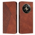 For Realme 12+ Diamond Splicing Skin Feel Magnetic Leather Phone Case(Brown)