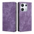 For For Infinix GT 10 Pro 5G RFID Anti-theft Brush Magnetic Leather Phone Case(Purple)