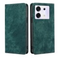 For Infinix Zero 30 5G RFID Anti-theft Brush Magnetic Leather Phone Case(Green)