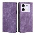 For Infinix Zero 30 5G RFID Anti-theft Brush Magnetic Leather Phone Case(Purple)