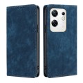 For Infinix Zero 30 4G RFID Anti-theft Brush Magnetic Leather Phone Case(Blue)