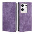 For Infinix Zero 30 4G RFID Anti-theft Brush Magnetic Leather Phone Case(Purple)
