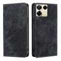 For Infinix Note 40 Pro 5G RFID Anti-theft Brush Magnetic Leather Phone Case(Black)