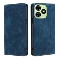 For Tecno Spark Go 2024 RFID Anti-theft Brush Magnetic Leather Phone Case(Blue)