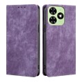 For Tecno Spark Go 2024 RFID Anti-theft Brush Magnetic Leather Phone Case(Purple)