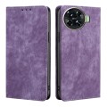 For Tecno Spark 20 Pro+ 4G RFID Anti-theft Brush Magnetic Leather Phone Case(Purple)