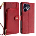 For Infinix Hot 40i Zipper Bag Leather Phone Case(Red)