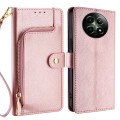 For Realme 12 5G Zipper Bag Leather Phone Case(Rose Gold)