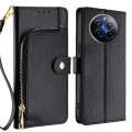 For Realme 12 Pro 5G Zipper Bag Leather Phone Case(Black)