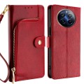 For Realme 12 Pro 5G Zipper Bag Leather Phone Case(Red)