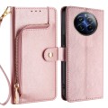 For Realme 12 Pro 5G Zipper Bag Leather Phone Case(Rose Gold)