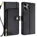 For Tecno Pova 6 Pro 5G Zipper Bag Leather Phone Case(Black)