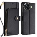 For Tecno Spark 20 Pro+ 4G Zipper Bag Leather Phone Case(Black)
