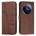 For Realme 12 Pro+ Stitching Calf Texture Buckle Leather Phone Case(Brown)