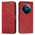For Realme 12 Pro+ Stitching Calf Texture Buckle Leather Phone Case(Red)