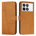 For Xiaomi Redmi K70E Stitching Calf Texture Buckle Leather Phone Case(Yellow)