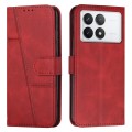 For Xiaomi Redmi K70 / K70 Pro Stitching Calf Texture Buckle Leather Phone Case(Red)