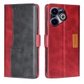 For Infinix Hot 40i Contrast Color Side Buckle Leather Phone Case(Red + Black)