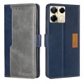 For Infinix Note 40 Pro 5G Contrast Color Side Buckle Leather Phone Case(Blue + Grey)