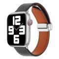 For Apple Watch Serie 8 45mm  Magnetic Buckle Skin Feel Leather Watch Band(Black)
