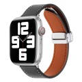 For Apple Watch Serie 4 40mm Magnetic Buckle Skin Feel Leather Watch Band(Black)