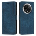 For OPPO A3 Pro Skin Feel Stripe Pattern Leather Phone Case with Lanyard(Blue)