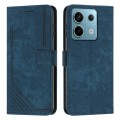 For Xiaomi Redmi Note 13 Pro Skin Feel Stripe Pattern Leather Phone Case with Long Lanyard(Blue)