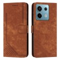 For Xiaomi Redmi Note 13 Pro 4G Global Skin Feel Stripe Pattern Leather Phone Case with Long Lanyard